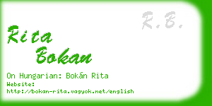 rita bokan business card