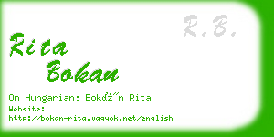 rita bokan business card